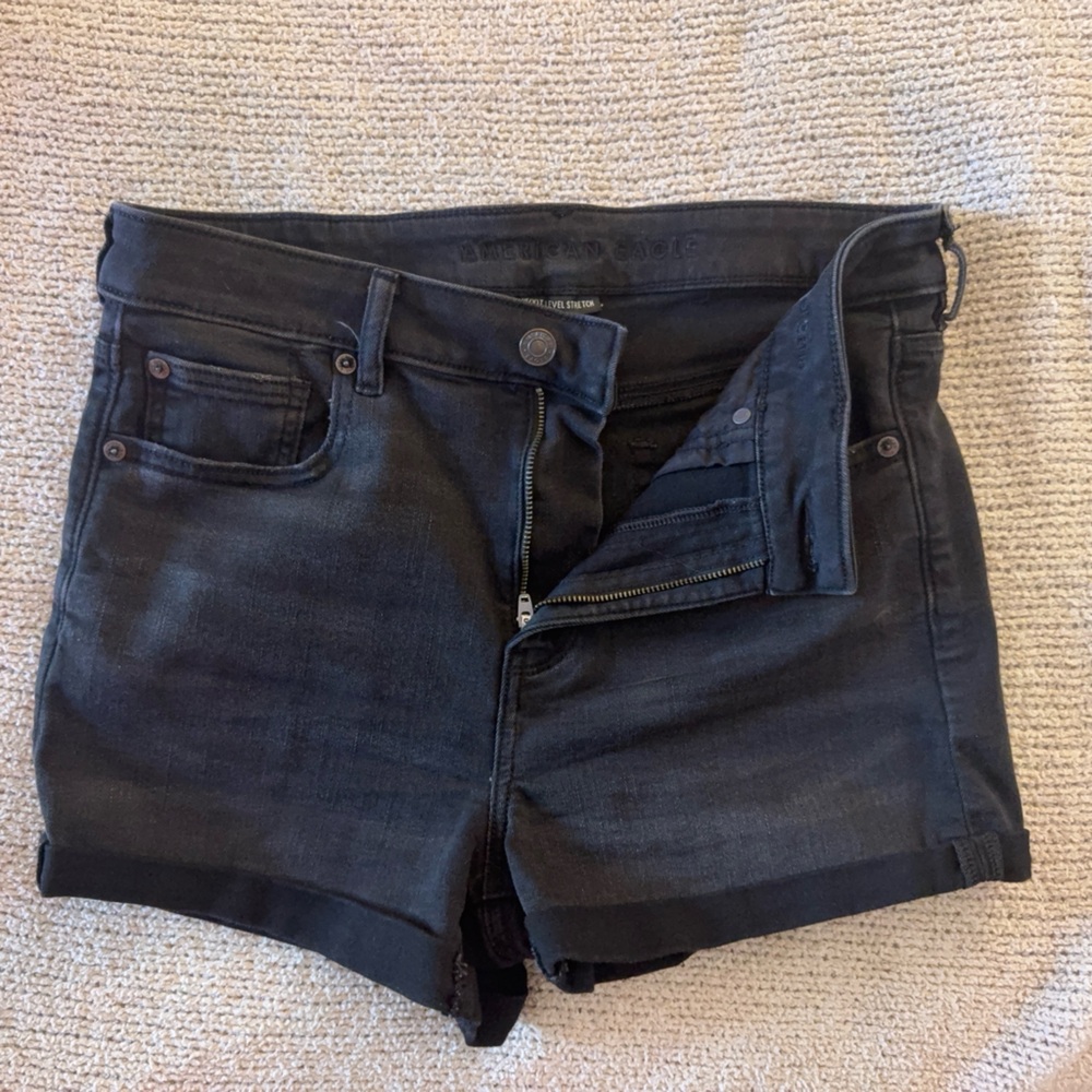 American Eagle high rise shortie size 8 black